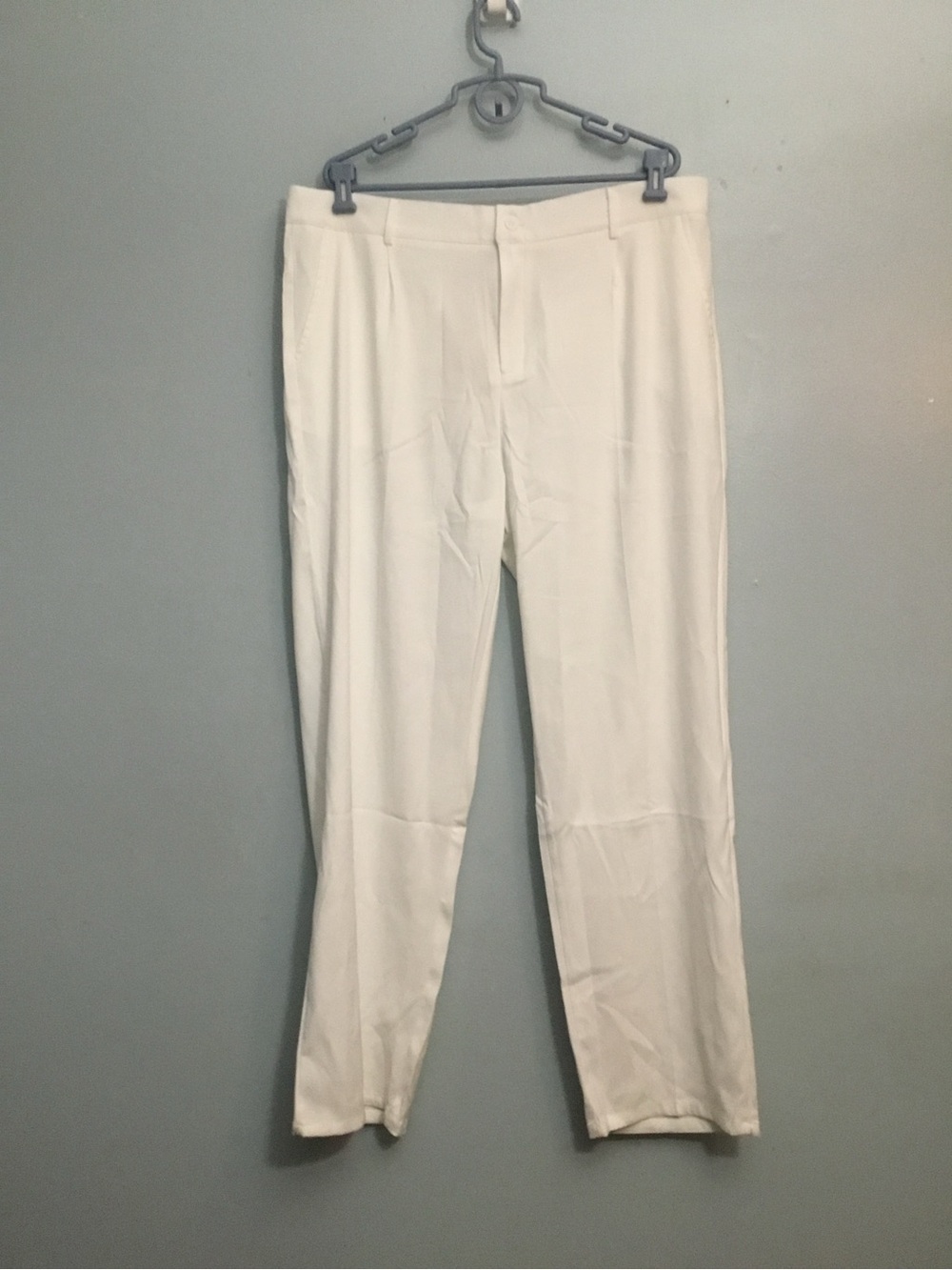 Men's White Classic Dress Pants - Picture 2 of 15